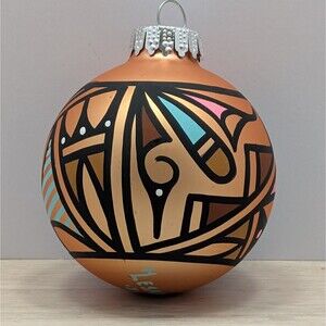 Howard Lesarlley Zuni Artist Hand Painted Ornament Native American Art Christmas